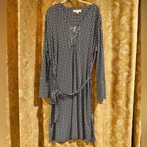 Michael Kors Black and White Geometric Midi Dress